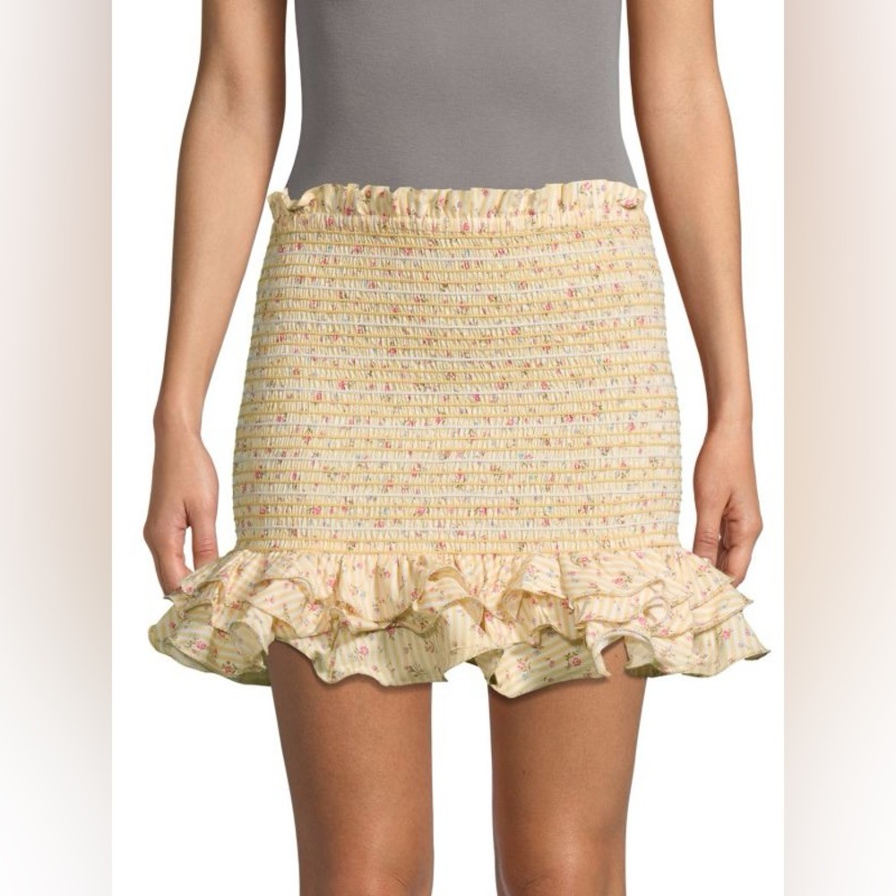 NWOT Petersyn Barrett Ruffle Skirt in Yellow